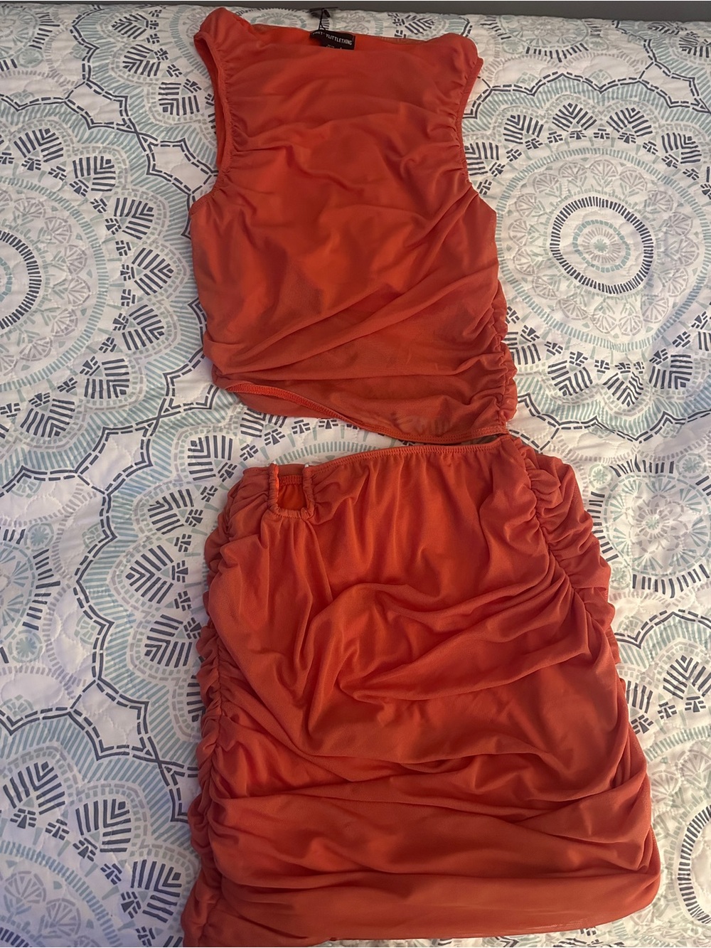 Ruched Orange Women's Skirt - PLT